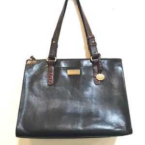 Vintage Brahmin Black and Brown Handbag